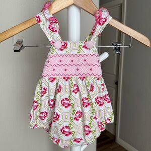 Banana Split Pink Floral Bubble Romper 3 Months